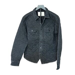 American Eagle Outfitters Mens Heritage Quilted Fleece Jacket Charcoal Grey Lg